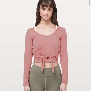 Lululemon Athletica Its A Tie Long Sleeve Copper Coil Wrap Top